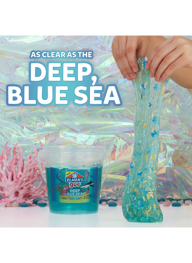 Elmers - Elmer’s Gue Pre-Made Slime Deep Gue Sea  Slime Kit Includes Storage Container - Blue, 680 ml Bucket - Image 1