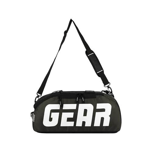 Gear Statement Maxis 3.0 10"/29L Medium Water Resistant Polyester Duffle Bag/Travel Bag/Gym Bag for Men & Women(Black-Olive, 20 Cm) - Image 1