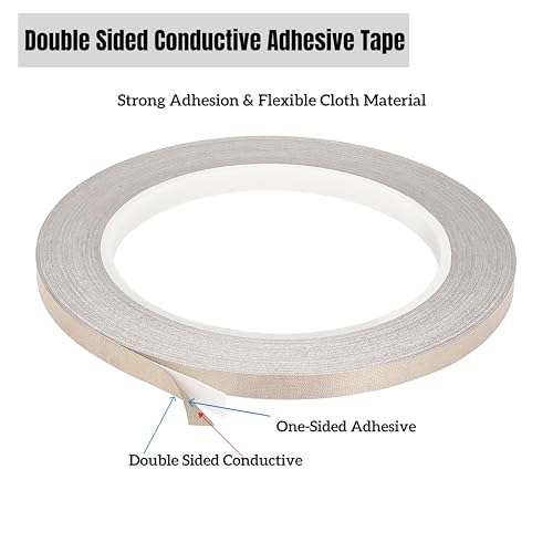 SICCOMA Faraday Cloth Tape Double Conductive Cloth Adhesive Tape for EMI Shielding, Wire Harness Wrap, Grounding, Guitar Interference Signal Blocking, Electrical Repair (0.4inx66FT) - Image 2
