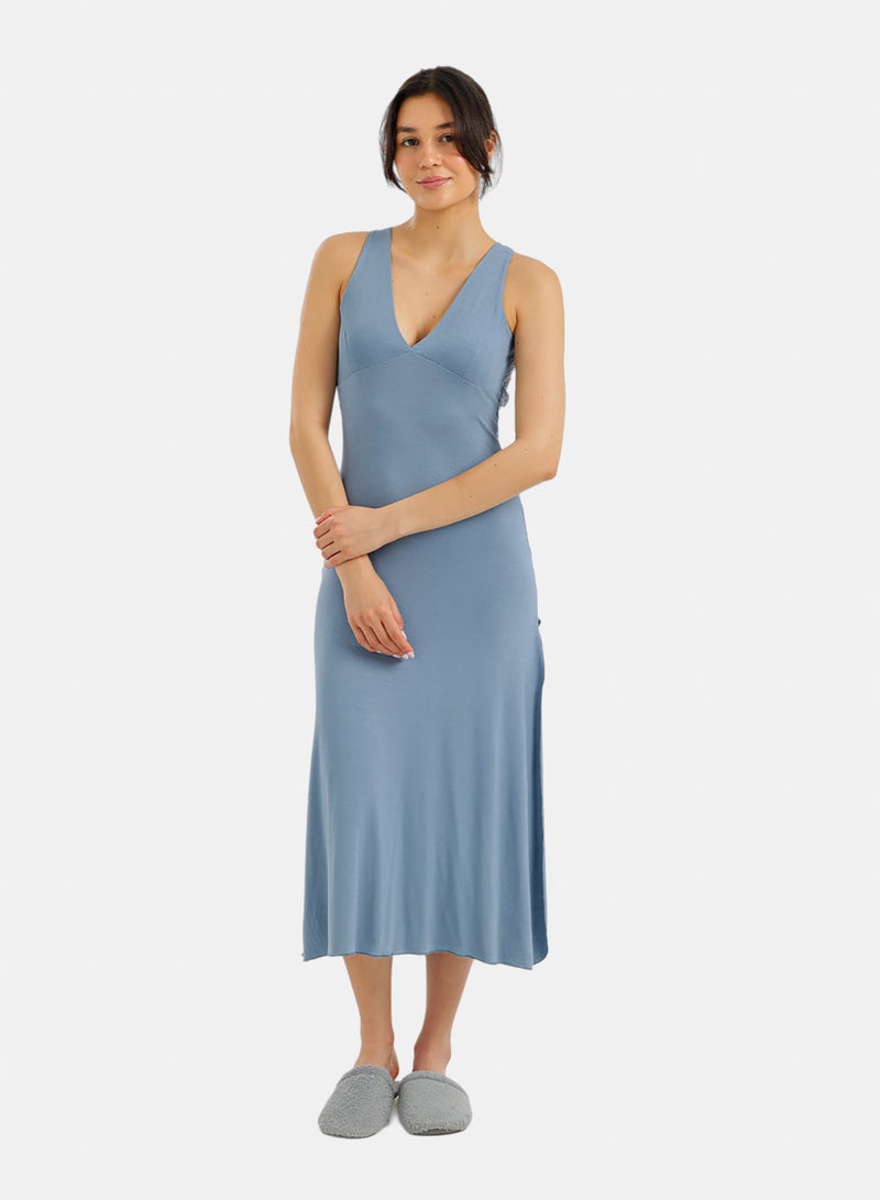 Carina Side-Slit Midi Nightgown - Image 1