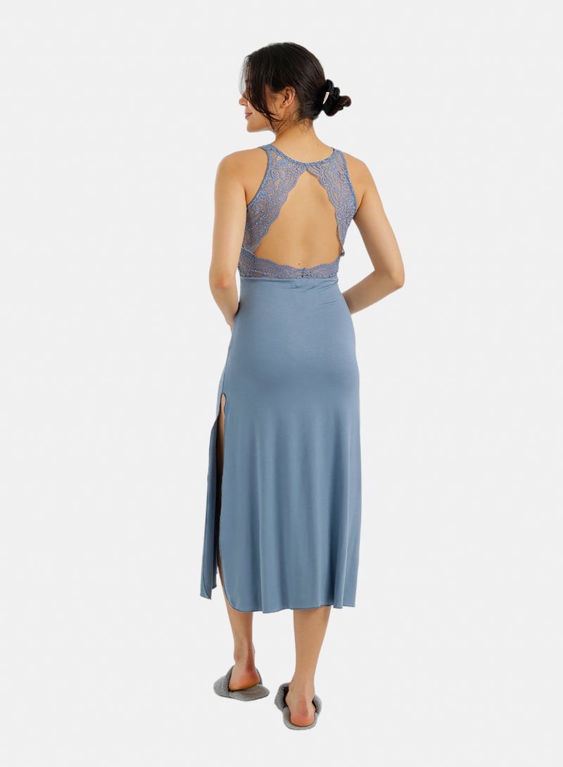 Carina Side-Slit Midi Nightgown - Image 4