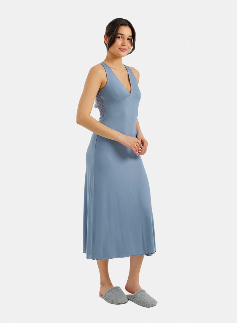 Carina Side-Slit Midi Nightgown - Image 3