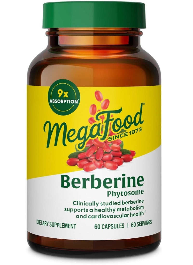 MegaFood MegaFood Berberine Phytosome -CLINICALLY STUDIED BERBERINE SUPPORTS A HEALTHY METABOLISM AND CARDIOVASCULAR HEALTH, DIETARY SUPPLEMENT, 60 CAPSULES / 60 SERVINGS  - Image 1