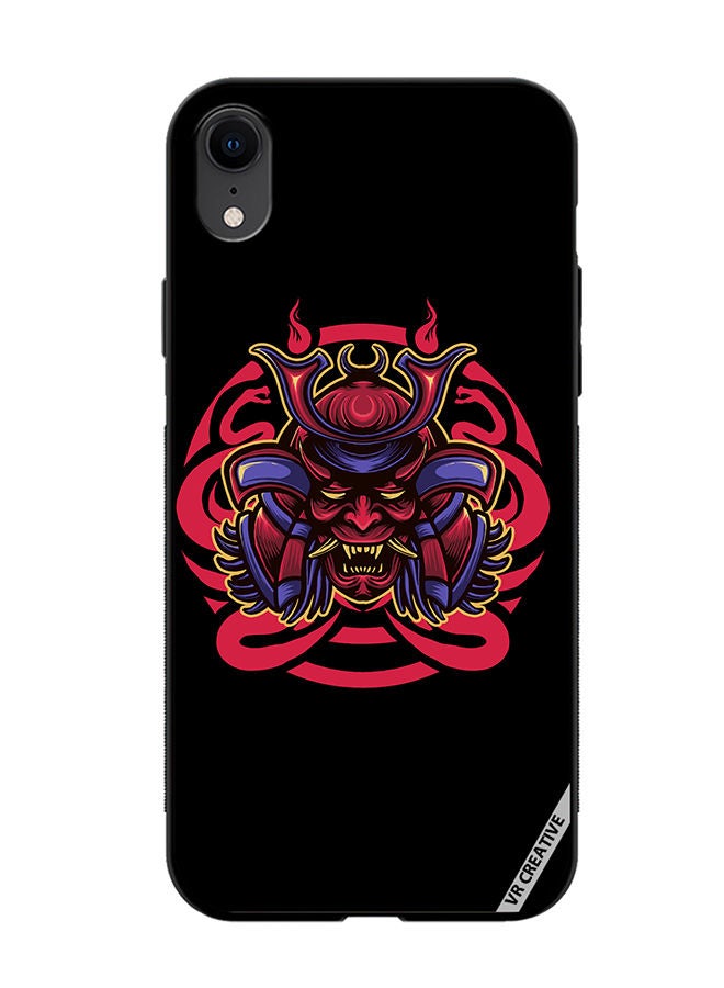 Protective Case Cover For Apple iPhone XR Japanese Samurai Mask Design Multicolour