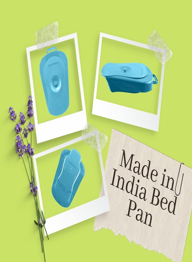 AmbiTech Portable Polypropylene Unisex Premium Bed Pan with Lid Cap (Blue) (Made In India) - Image 5