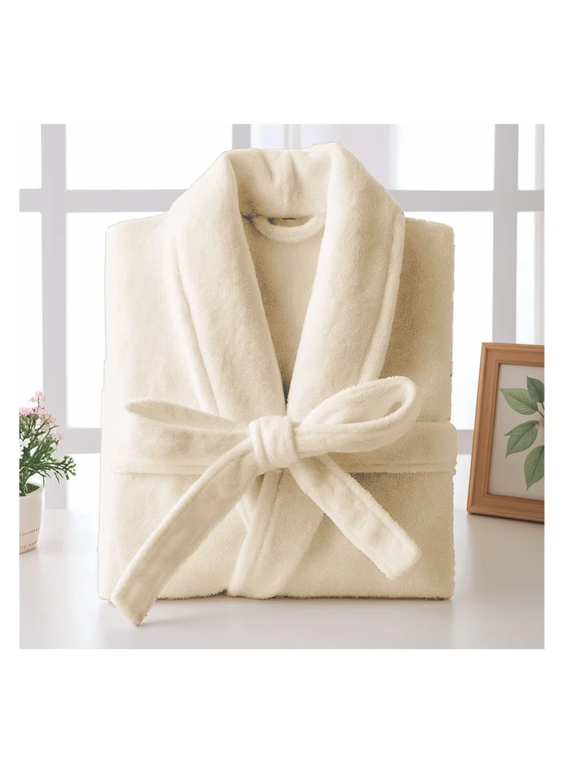 Donetella Unisex 100% Cotton Velour Bathrobe Small & Medium Size, 400 GSM, Luxurious & Absorbent, Soft Velvet Feel, Ankle-Length with Shawl Collar & Pockets
