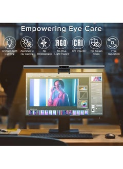 Bukela Computer Monitor Light Strip, Monitor Light with Touch Sensor, Eye Protection No Screen Glare, Dimmable and 3 Color Temperature Computer LED Light, Curved/Flat Screen Desk Lamp  - Image 2