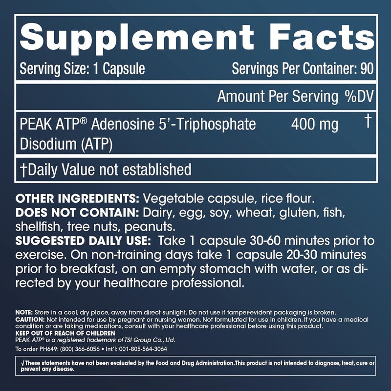 ProHealth Longevity ATP  400 mg X 90 Servings PeakATP Patented Pure ATP to Maintain Cellular Energy Muscle Strength and Cognitive Function Supports Heart Health  Metabolic Efficiency - Image 2