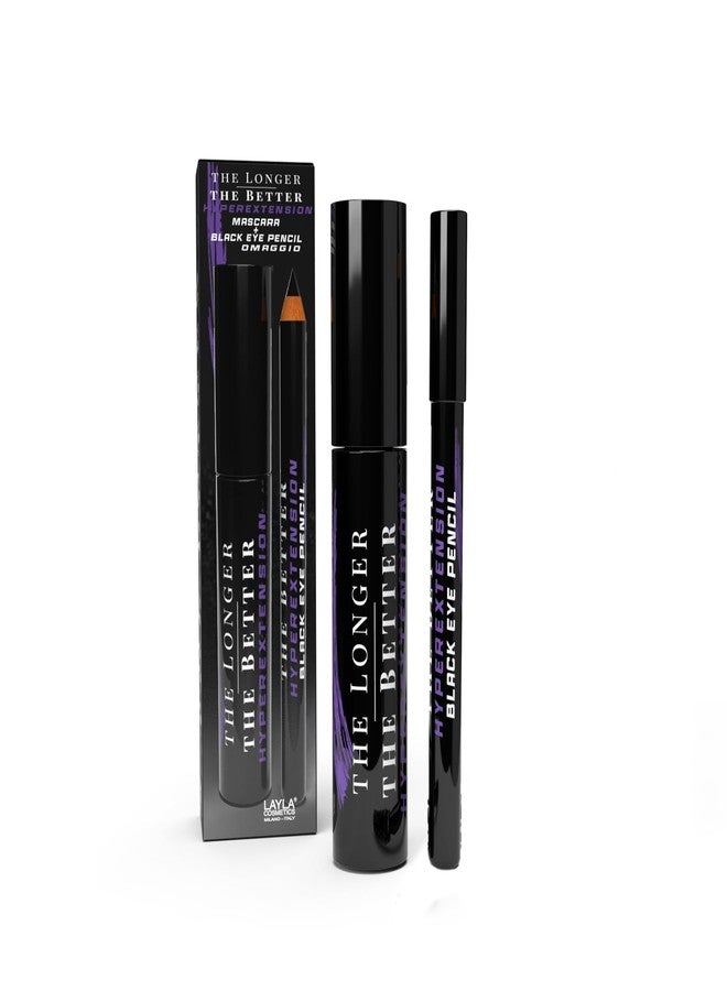 LAYLA The Longer The Better HyperExtension Black Mascara and Eye Pencil Set | Volumizing & Lengthening | Made in Italy | Vegan & Cruelty Free - Image 1