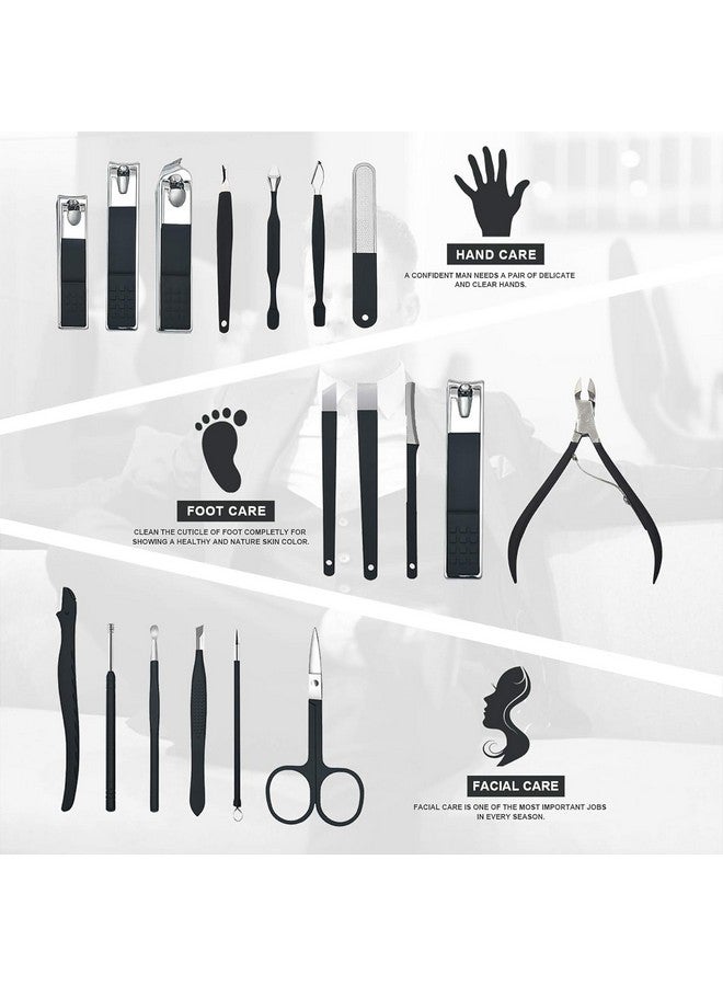 Etta Premium Manicure Set, 18Pcs Nail Clippers Pedicure Kit With Pu Leather Case Nail Care Kit Professional Tools Gift For Women Wife Girlfriend Parents (Green And Black) - Image 2