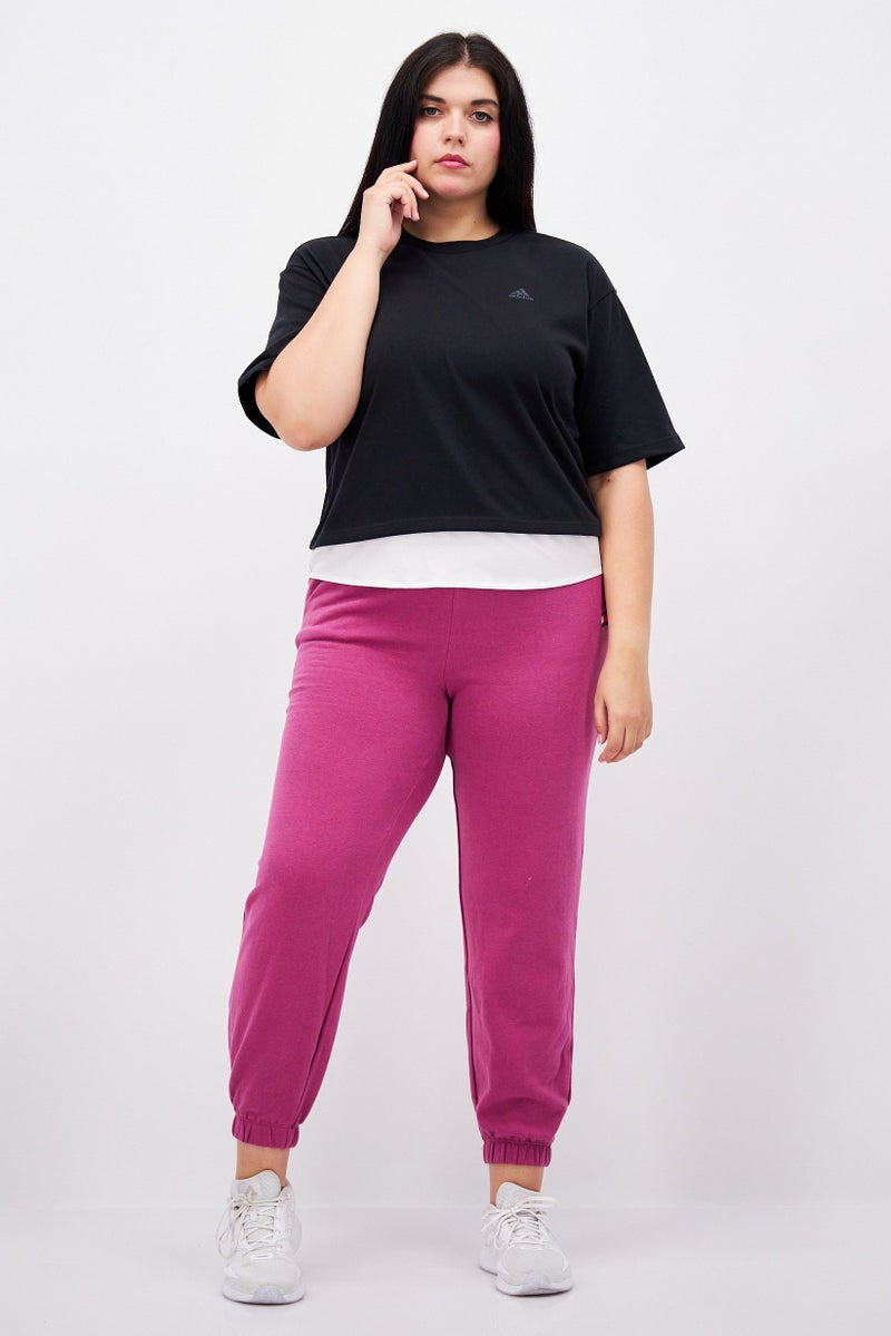 Adidas تي شيرت رياضي نسائي بأكمام قصيرة مناسب للخارج، أسود - Image 4