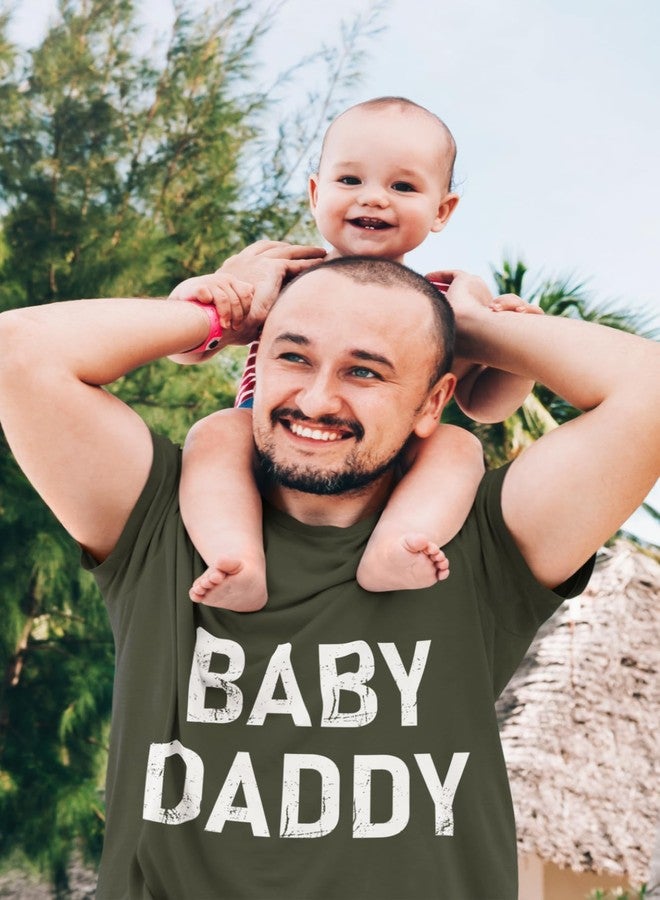 ZUKIY Baby Daddy Funny T-Shirt New Dad Gifts, Humorous Father's Day Unisex T Shirt Military Green XX-Large - Image 3