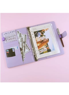 DUNISO PU Leather A6 Binder, 6 Round Ring Binder Planner Notebook Cover For A6 Filler Paper  Purple (80 Sheets A6 Filler Paper Included)  - Image 4