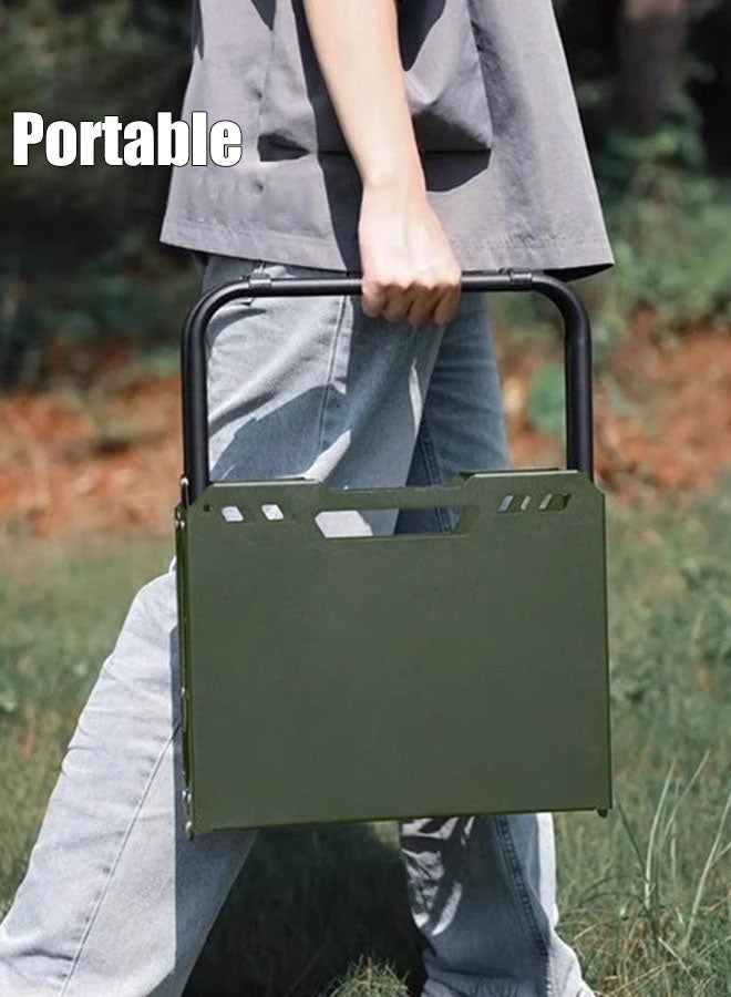 Hanayo ﻿Camping Table Tactical Table Portable Folding Camping Table Metal Small Outdoor Camping Table with Carrying Bag for Garden Camping Outdoor Picnic(Green) - Image 5