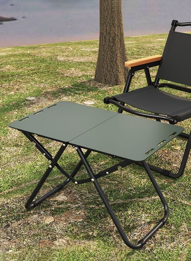 Hanayo ﻿Camping Table Tactical Table Portable Folding Camping Table Metal Small Outdoor Camping Table with Carrying Bag for Garden Camping Outdoor Picnic(Green) - Image 3