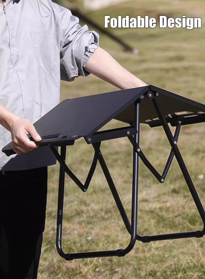 Hanayo ﻿Camping Table Tactical Table Portable Folding Camping Table Metal Small Outdoor Camping Table with Carrying Bag for Garden Camping Outdoor Picnic(Green) - Image 4