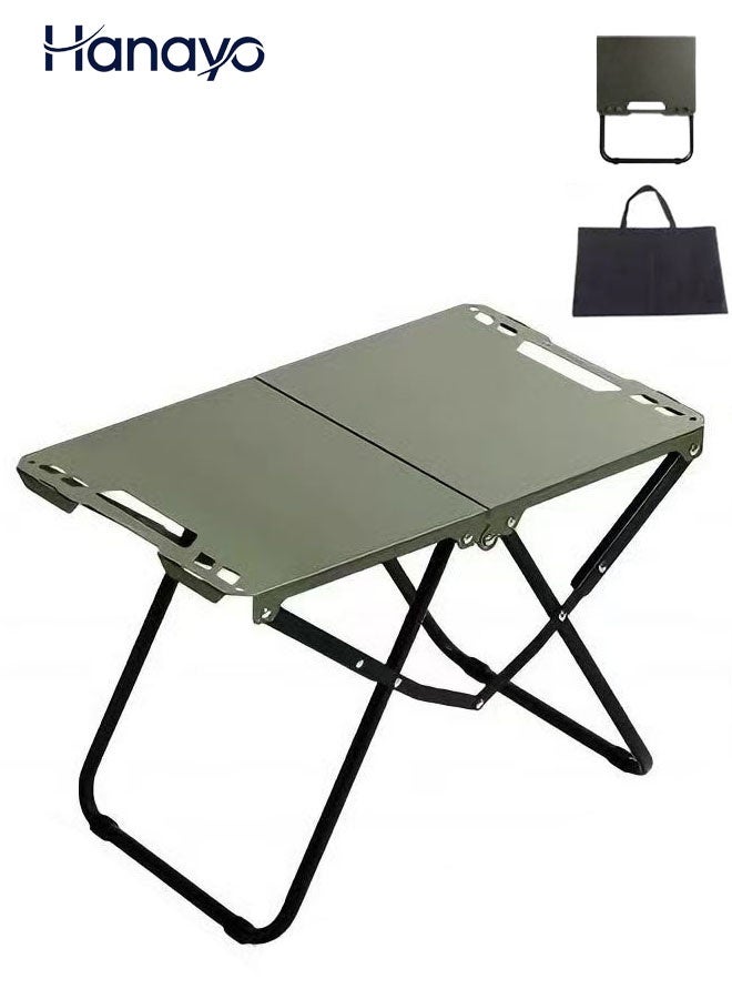 Hanayo ﻿Camping Table Tactical Table Portable Folding Camping Table Metal Small Outdoor Camping Table with Carrying Bag for Garden Camping Outdoor Picnic(Green) - Image 1