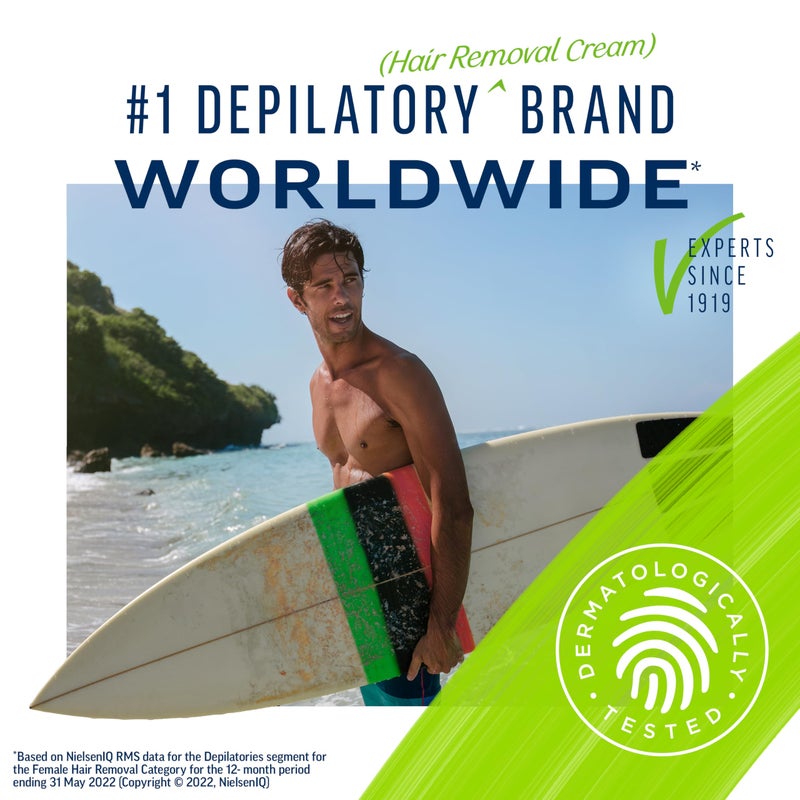 Veet Hair Removal Cream For Men, 5 Min Sensitive Skin, Hair Removal Gel For Body, Chest & Back, Dermatologically Tested, 13.5 FL OZ w/ Spatula - Image 3