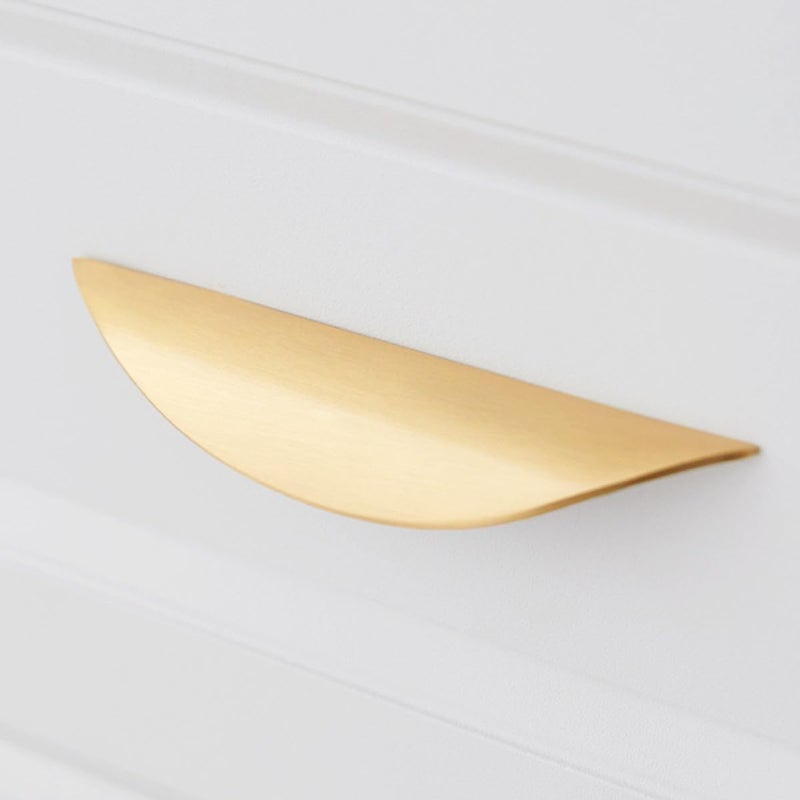 Nordic Modern Crescent Cabinet Handles Matte Black Gold Finish 2pcs - Image 5