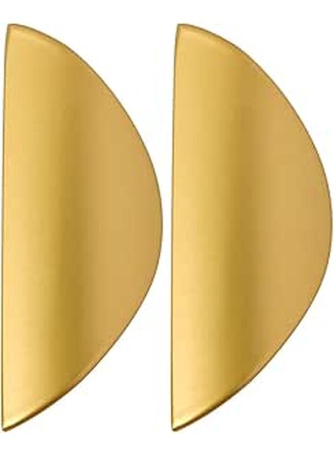 Nordic Modern Crescent Cabinet Handles Matte Black Gold Finish 2pcs - Image 1