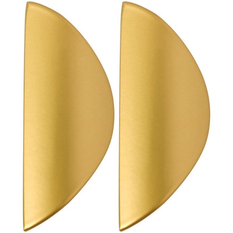Nordic Modern Crescent Cabinet Handles Matte Black Gold Finish 2pcs - Image 2