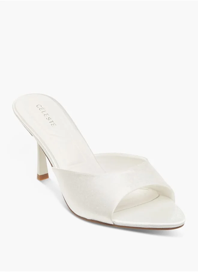 Celeste Women's Open Toe Slip-On Sandals with Stiletto Heels Ramadan Collection