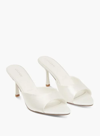 Celeste Women's Open Toe Slip-On Sandals with Stiletto Heels