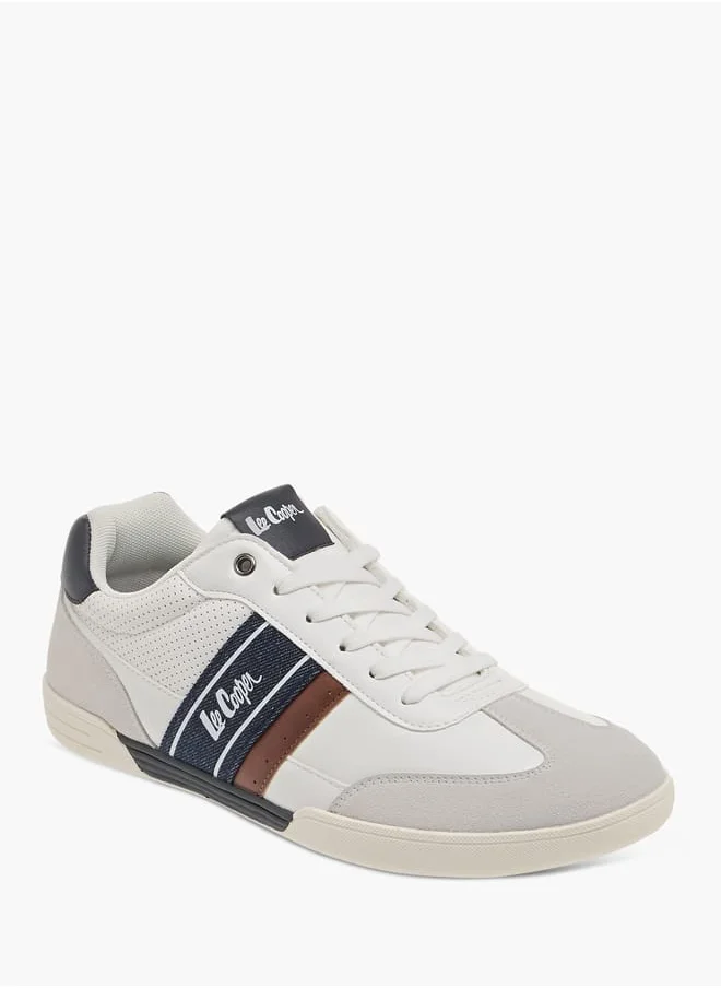 لي كوبر Mens Panelled Ankle Sneakers With Lace-Up Closure