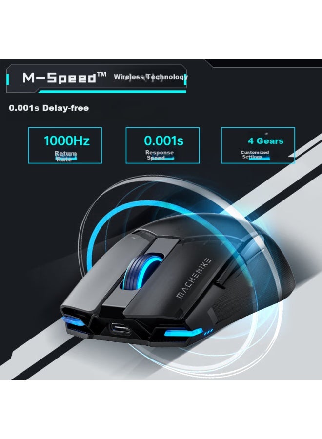 Machenike M7pro Wired/wireless Dual Mode Mouse 8925 Gaming Mouse Ergonomic Symmetrical Lightweight Mouse - Discovery Blue - Image 4