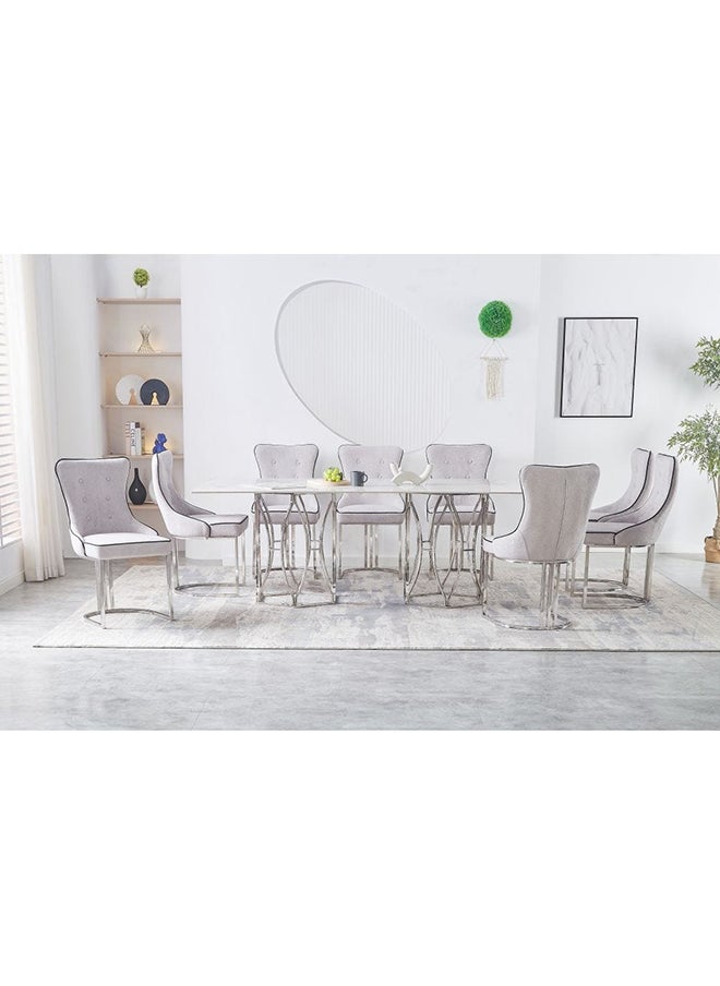 DANUBE HOME Windsor Sintered Stone Dining Table Without Chairs Strong And Sturdy Rectangular Kitchen Table 8 Seater Table Modern Design Desk Furniture For Home Dining Room L 200 x W 110 x H 76 cm Dark Grey  - Image 1