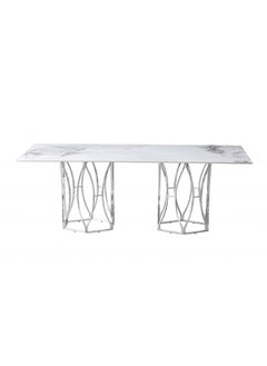 دانوب هوم Windsor Sintered Stone Dining Table Without Chairs Strong And Sturdy Rectangular Kitchen Table 8 Seater Table Modern Design Desk Furniture For Home Dining Room L 200 x W 110 x H 76 cm Dark Grey  - Image 4