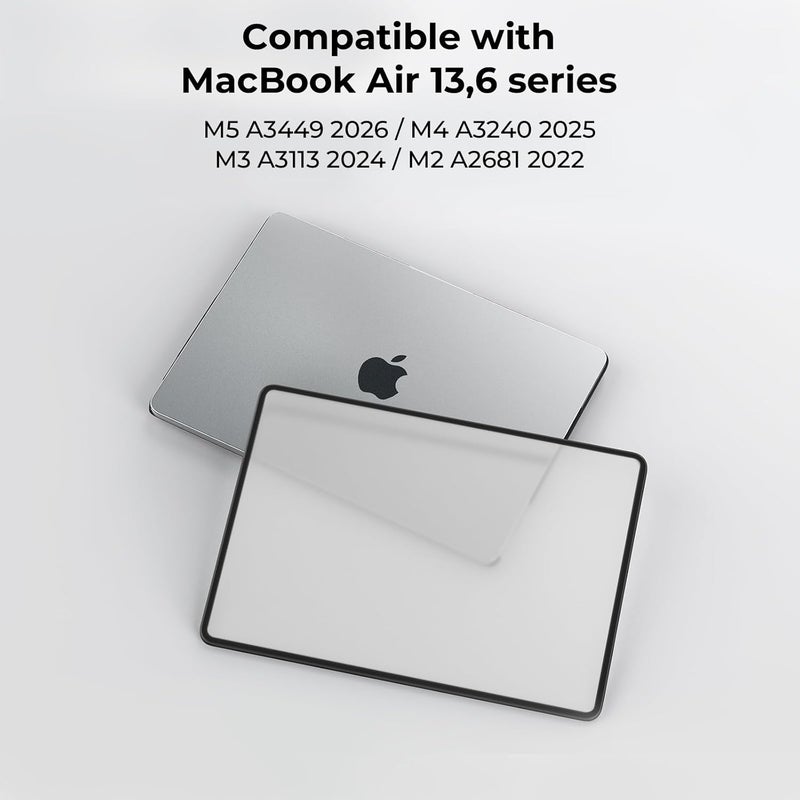 BlueSwan Hard Shell Case Compatible for MacBook Air 13 inch M5 M4 M3 M2 2026 2025 2024 2022 A3449 A3240 A3113 A2681,Anti-Cracking,TPU Bumper PC Base for Air 13.6 inch Matte Cover-Frosted Clear - Image 2