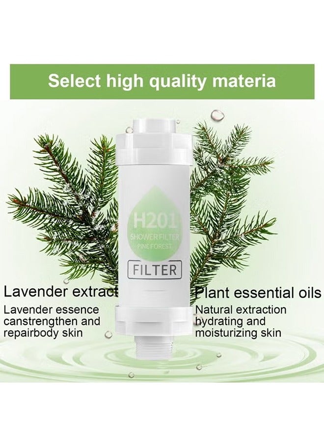 هالونهي فلتر دش H201 ، معتاد على الثمالة للدش ، مرشح رأس الدش بفيتامين سي ، منقي الماء العسر ، فلتر دش الكلور والفلورايد ، رأس دش ترشيح تنقية المياه مع الخرز ، بشرة صحية ، سهلة التركيب (الصنوبري) - Image 3