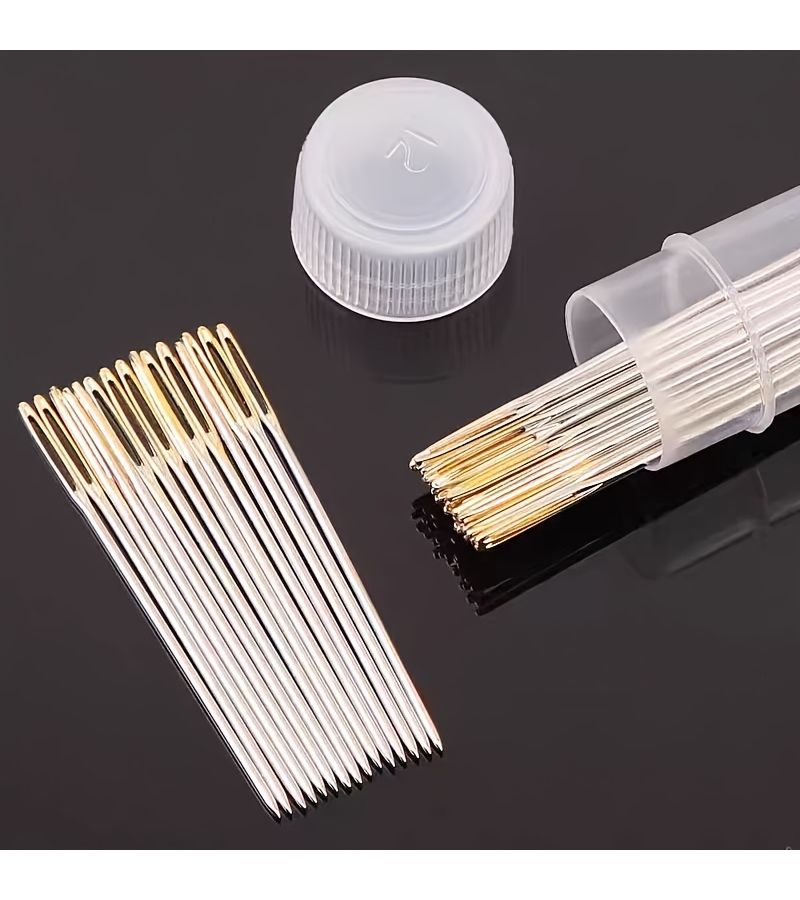 33 Pieces Stainless Steel Hand Sewing Needles Kit With Threaders And Gauge Ruler - Image 5