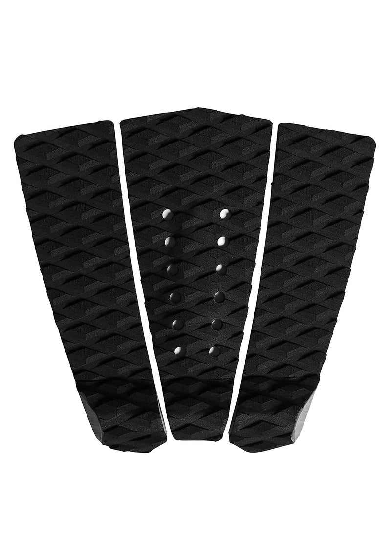 Abahub Abahub 3 Piece EVA Surfboard Deck Traction Pads with Kicker for Stomp Skimboards, Surf Boards, Funboard, Fish Board, Black  - Image 1