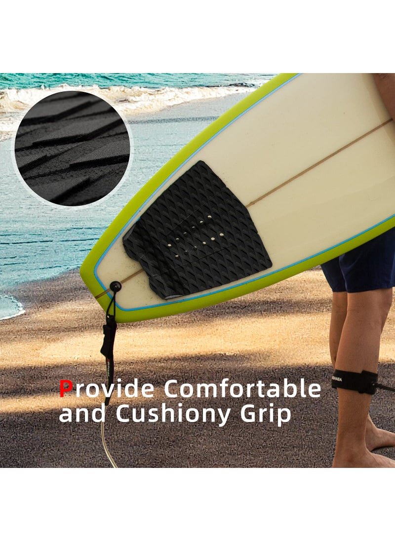 Abahub Abahub 3 Piece EVA Surfboard Deck Traction Pads with Kicker for Stomp Skimboards, Surf Boards, Funboard, Fish Board, Black  - Image 3