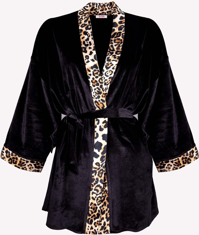 Ayyıldız Crescent 3980 Black Velvet Dressing Gown  - Image 3