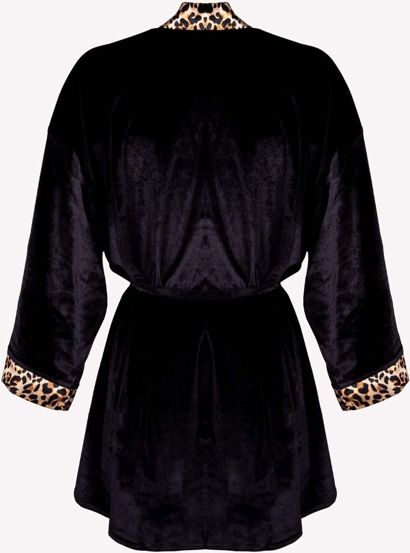 Ayyıldız Crescent 3980 Black Velvet Dressing Gown  - Image 4