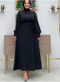 Generic Elegant, beautiful and classy Muslim dress, women's jalabiya and abaya, suitable for various occasions, decorated with satin and with a belt  - Image 5