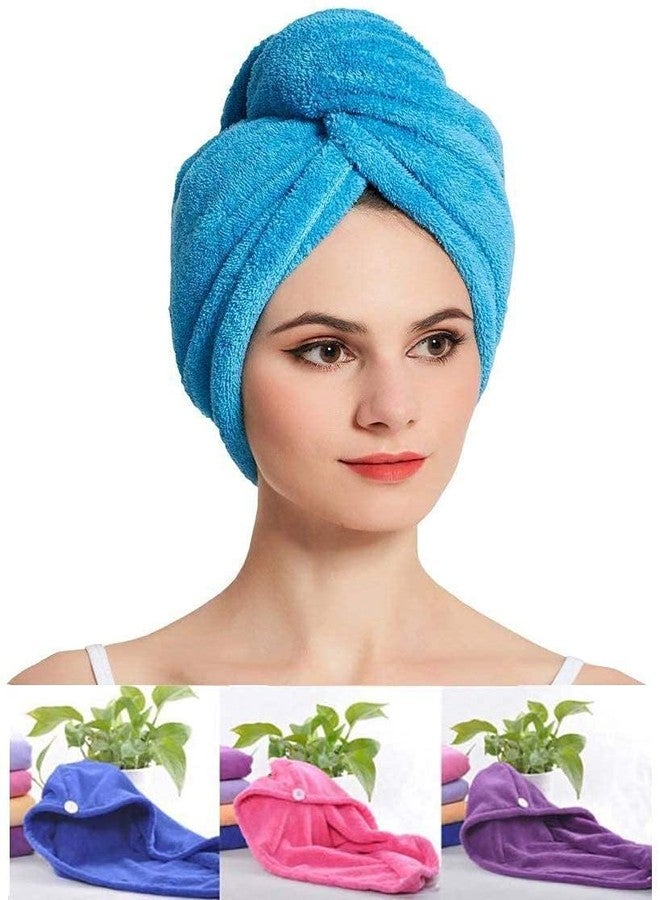 Oblivion Microfiber Hair Towel Wrap 1 Pc - Soft Super Absorbent, Quick-Dry Turban with Magic Button Closure, Lightweight & Ideal for Thick, Curly, Long, Short Hair, Bath & Salon Accessory for Women - Image 1