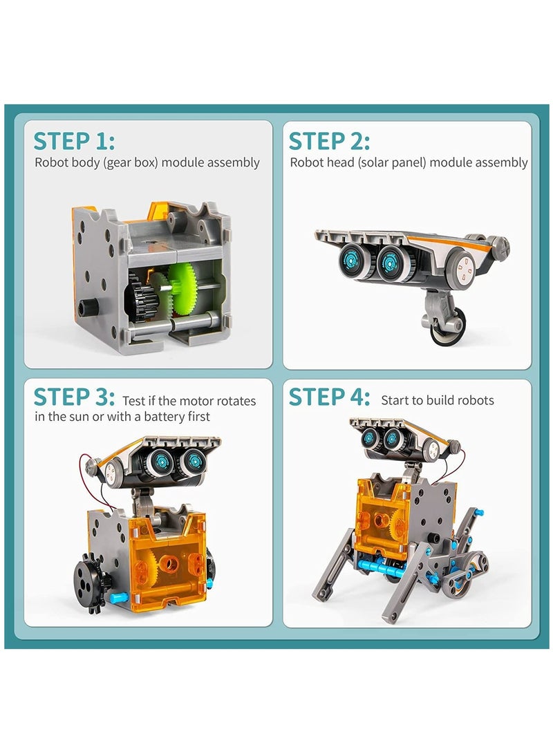 MIXDE 13-in-1 STEM Solar Robot Kit, Learning and Educational Toys for Kids, Science Building Toys DIY Science Kits Gift, Science Experiment Set Gifts Toys for Boys Girls Teens - Image 5