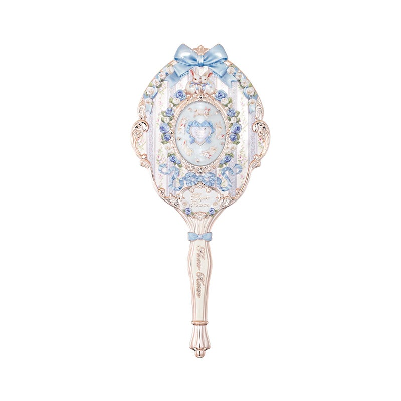 Flower Knows Bunny Garden Collection Hand MirrorVintage Portable Handheld MirrorFancy Pretty Princess Mirror with Long HandleGift for GirlsCloudy Blue - Image 2