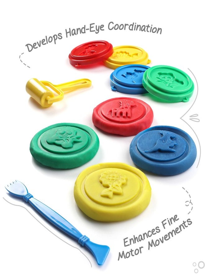 FIRSTCRY INTELLISKILLS Intelliskills Premium 4 in 1 Dig-Dag Dough Clay Set for Kids | Vibrant Colors, Creative Designs, 8 Plastic Moulds | Art & Craft Activity Birthday Gift Toys for Boys & Girls | 3+ Years - Image 2