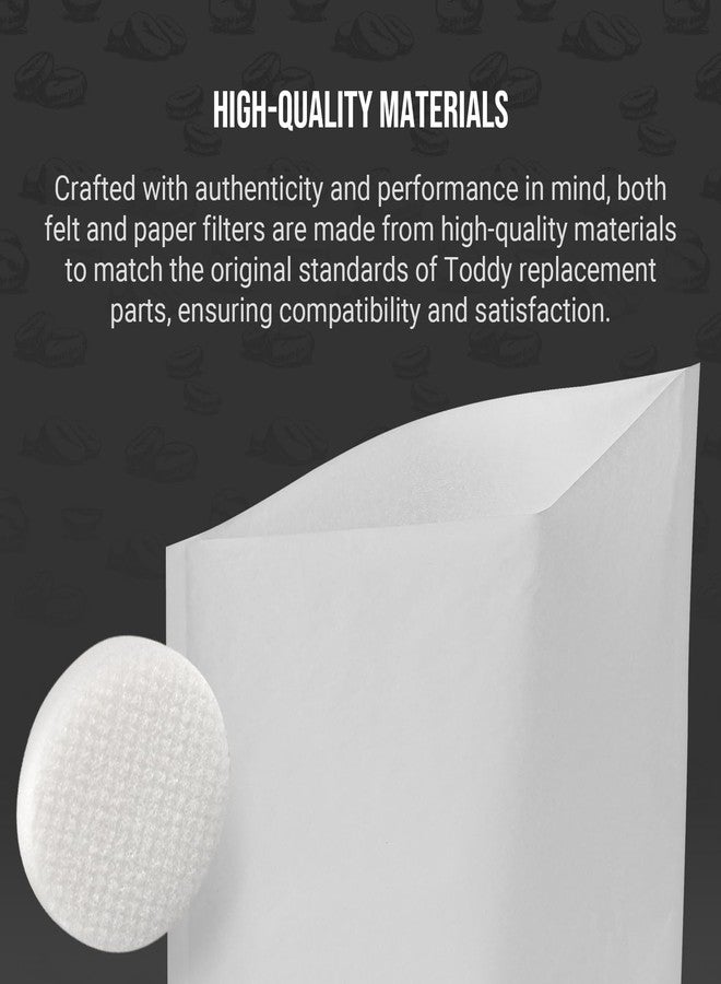 Calvana Complete Filter Replacement Set for Toddy Cold Brew System - Includes 10 Reusable Felt Filters and 50 Paper Filter Bags - Image 3