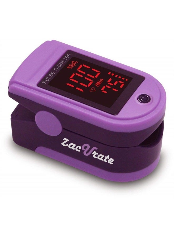 Zacurate Pro Series 500DL Fingertip Pulse Oximeter Blood Oxygen Saturation Monitor with Silicone Cover, Batteries and Lanyard - Image 1