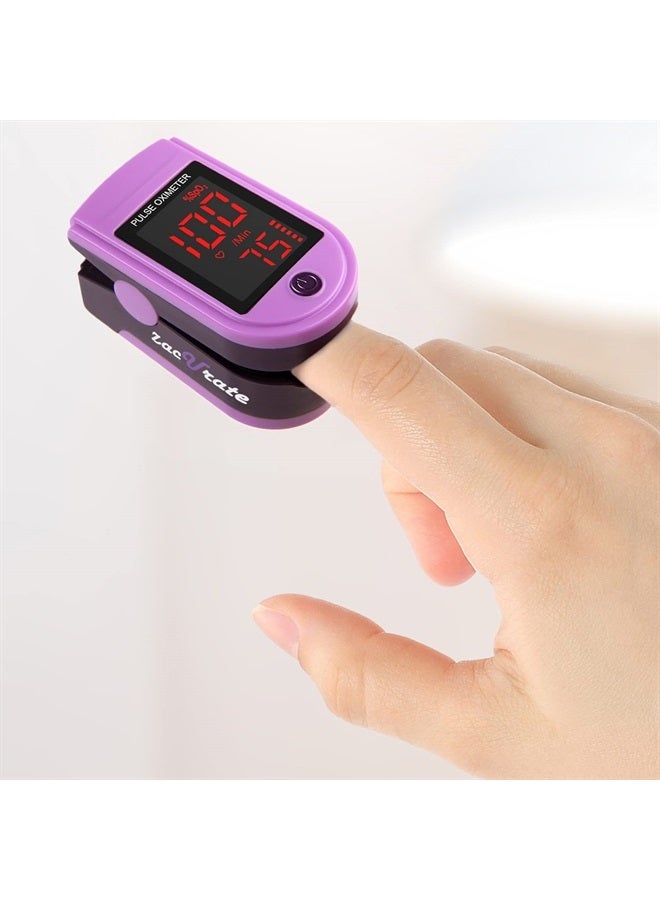Zacurate Pro Series 500DL Fingertip Pulse Oximeter Blood Oxygen Saturation Monitor with Silicone Cover, Batteries and Lanyard - Image 3