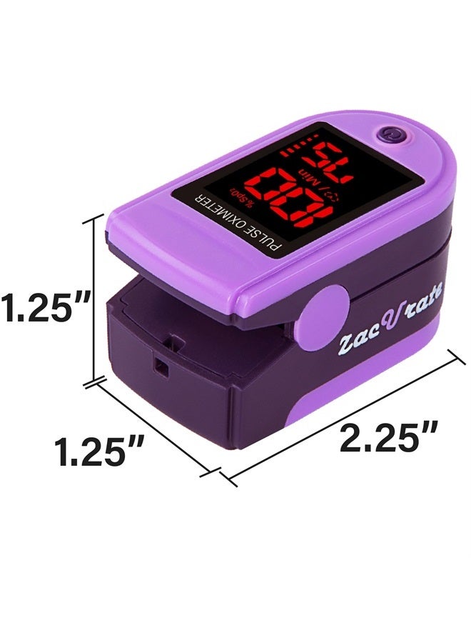 Zacurate Pro Series 500DL Fingertip Pulse Oximeter Blood Oxygen Saturation Monitor with Silicone Cover, Batteries and Lanyard - Image 4
