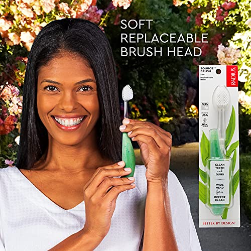 RADIUS Toothbrush Source Floss BPA Free & ADA Accepted Improve Gum Health & Reduce Issues, Soft, Soda Pop Eco-Grind - Image 4