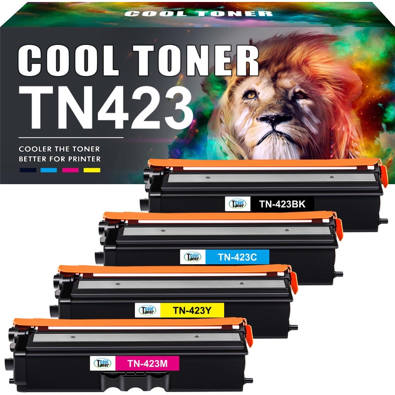 Cool Toner TN423 Compatible Toner Cartridge for Brother TN-423 TN-421 TN421 HL-L8260CDW HL-L8360CDW MFC-L8690CDW MFC-L8900CDW DCP-L8410CDW DCP-L8410CDN (Black Cyan Yellow Magenta, 4-Pack) - Image 1