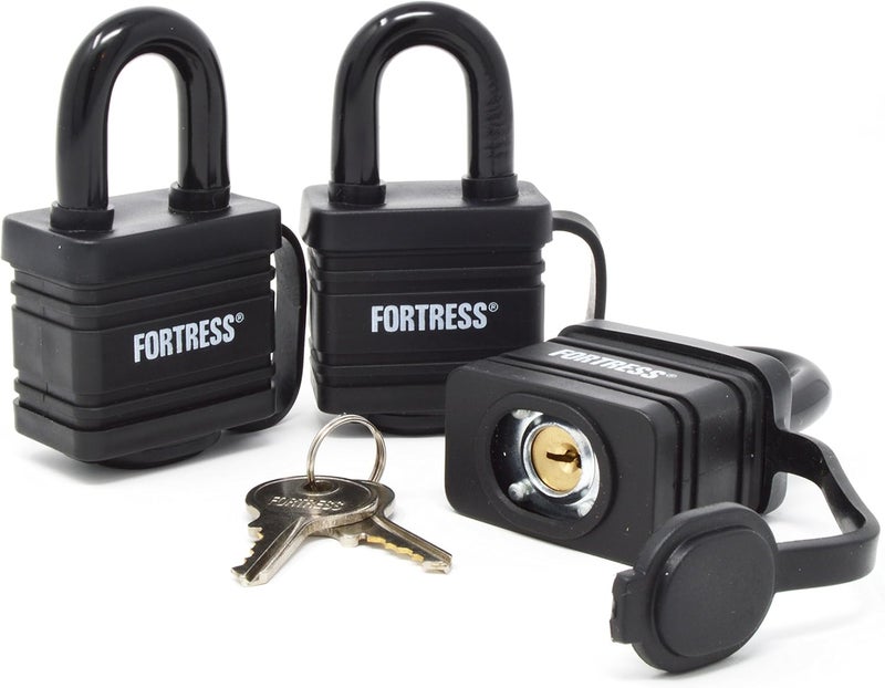 Master Lock Fortress Series Covered Laminated Weatherproof Padlock - 3 Pack - Image 3
